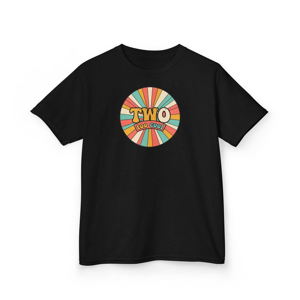 2nd Birthday Shirt TWO Too Cool Retro Sunburst Kids Tee