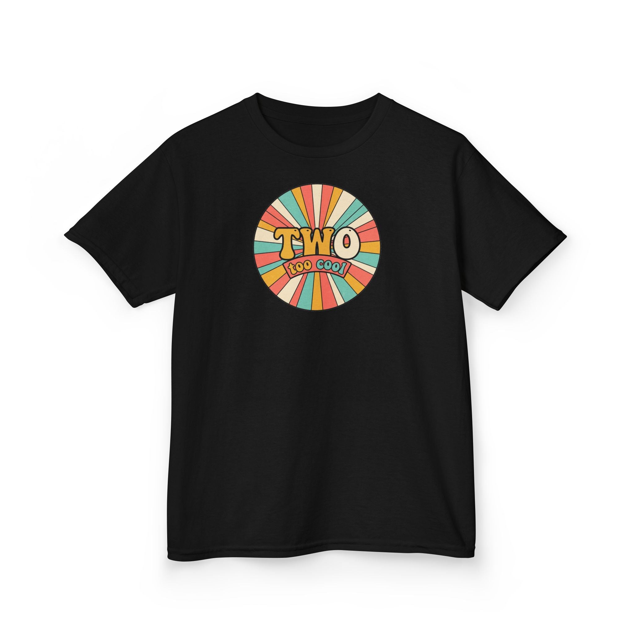 2nd Birthday Shirt TWO Too Cool Retro Sunburst Kids Tee