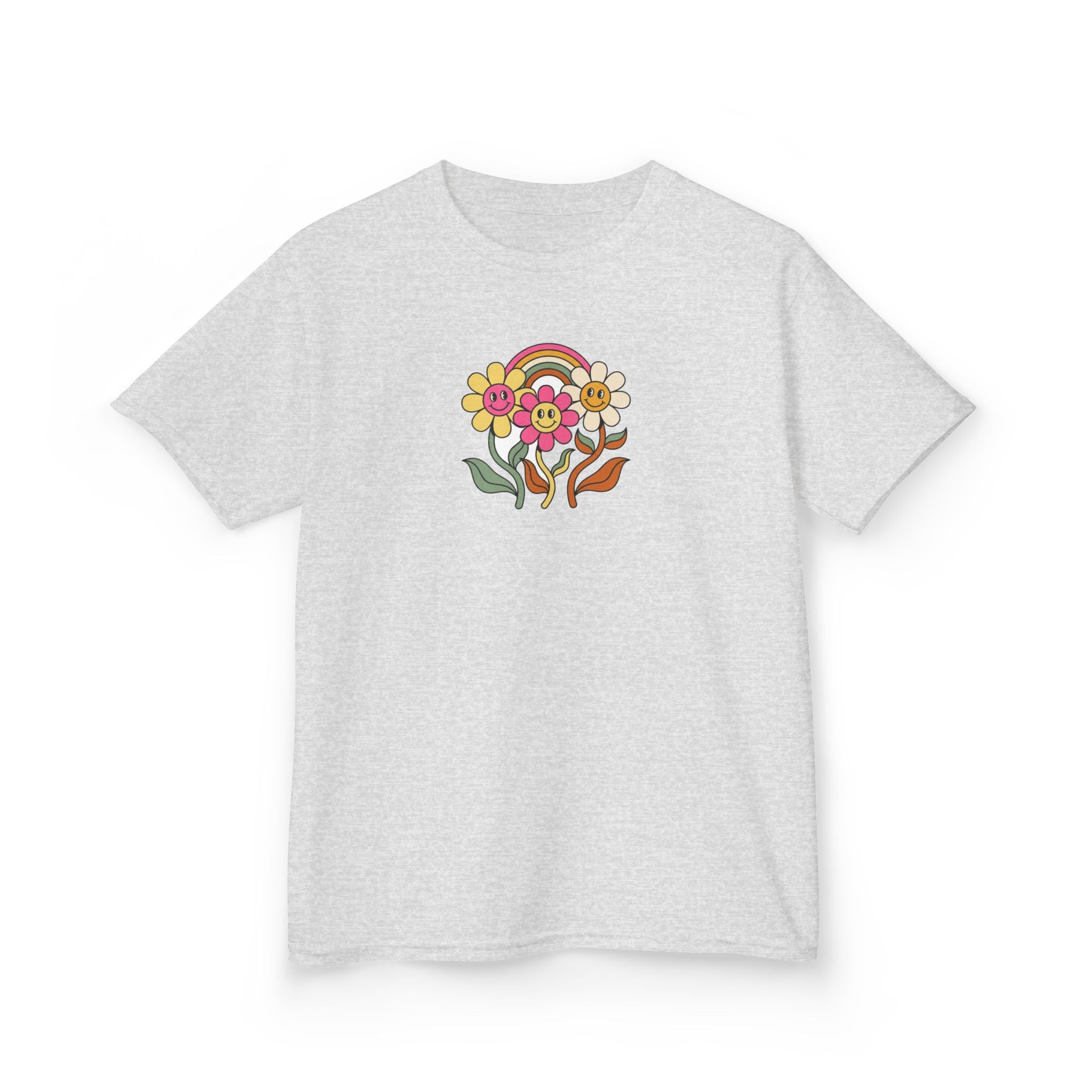 Groovy Daisy Shirt Retro Rainbow Flower Kids Tee