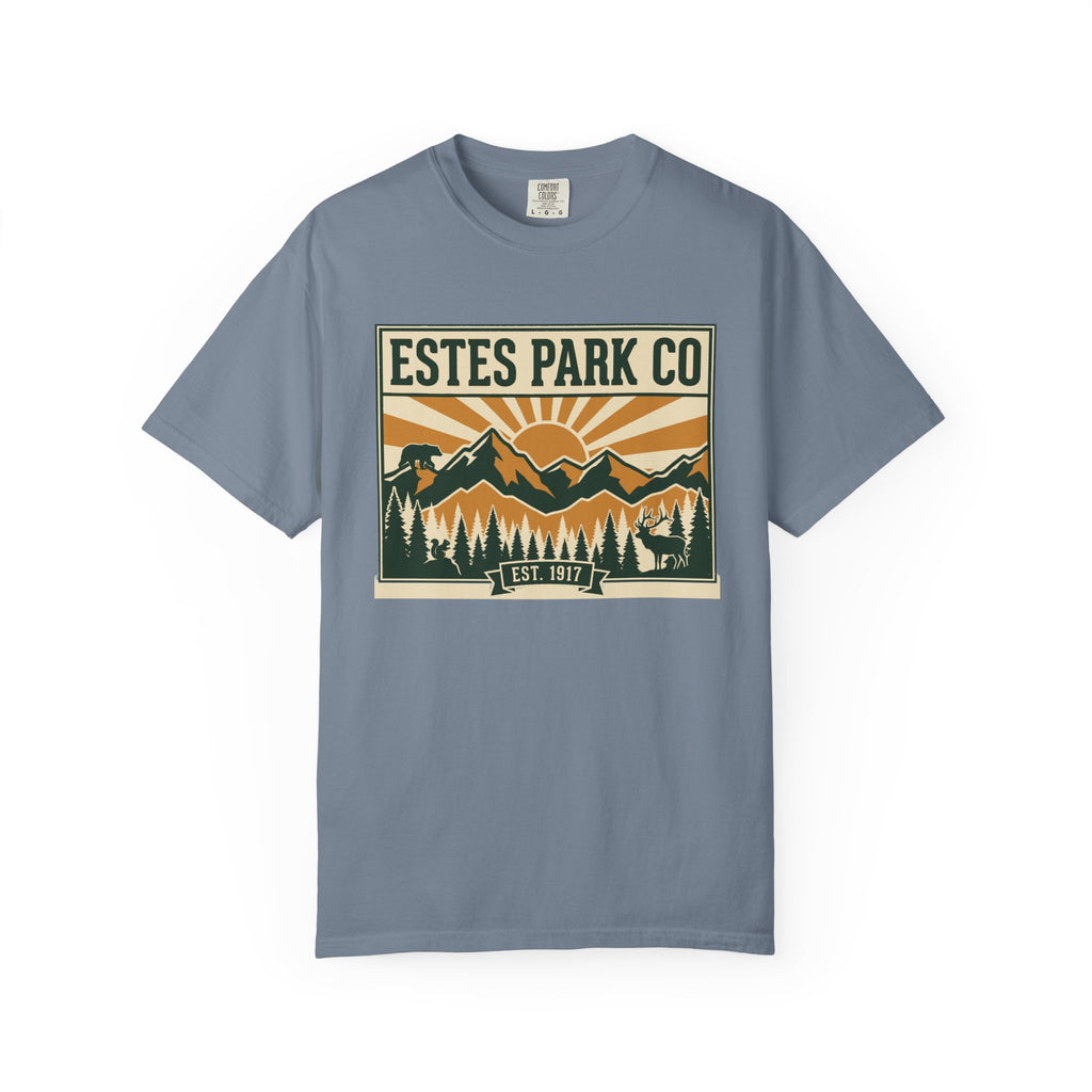 Estes Park CO Hidden Wildlife Tee | Forest Green EST. 1917 | Comfort Colors