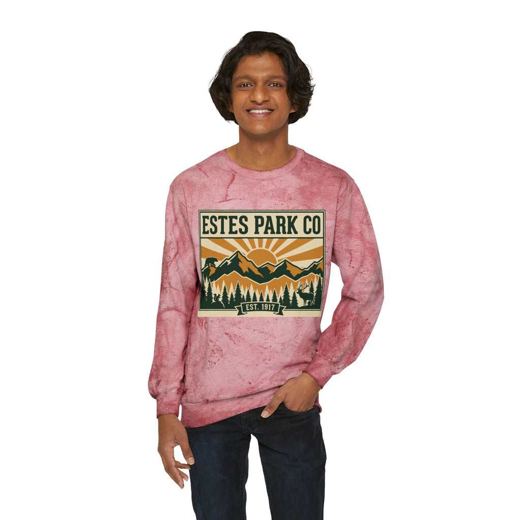 Estes Park CO Hidden Wildlife Crewneck Sweatshirt | Forest Green EST. 1917