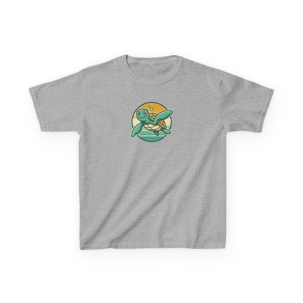 Sea Turtle Shirt Retro Sunset Badge Kids Beach Tee