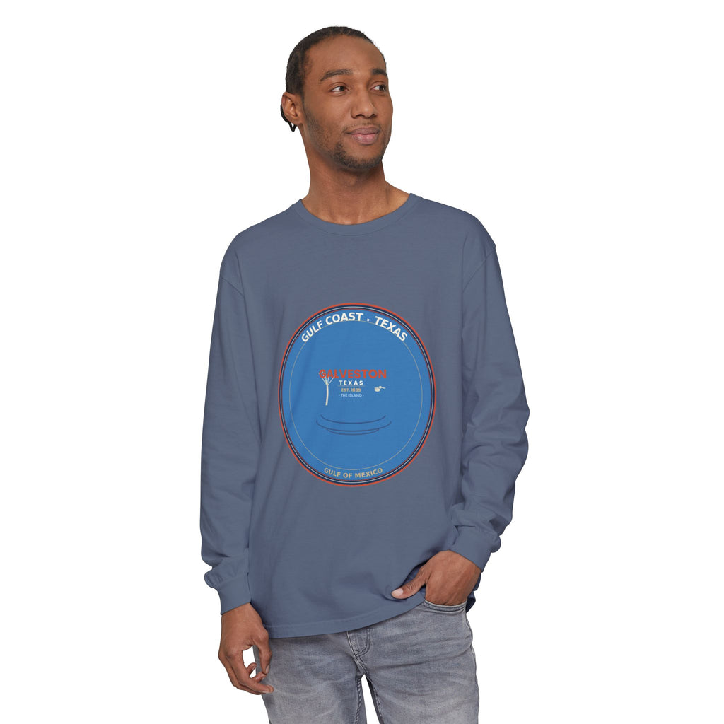 Galveston Texas Long Sleeve | Vintage Coastal Badge | CC 6014