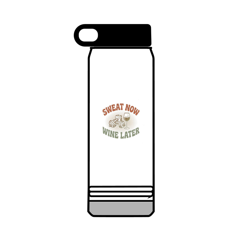 Sweat Now Wine Later 32oz Water Bottle — Gym Hydration | Funny Workout &amp; Wine Gift