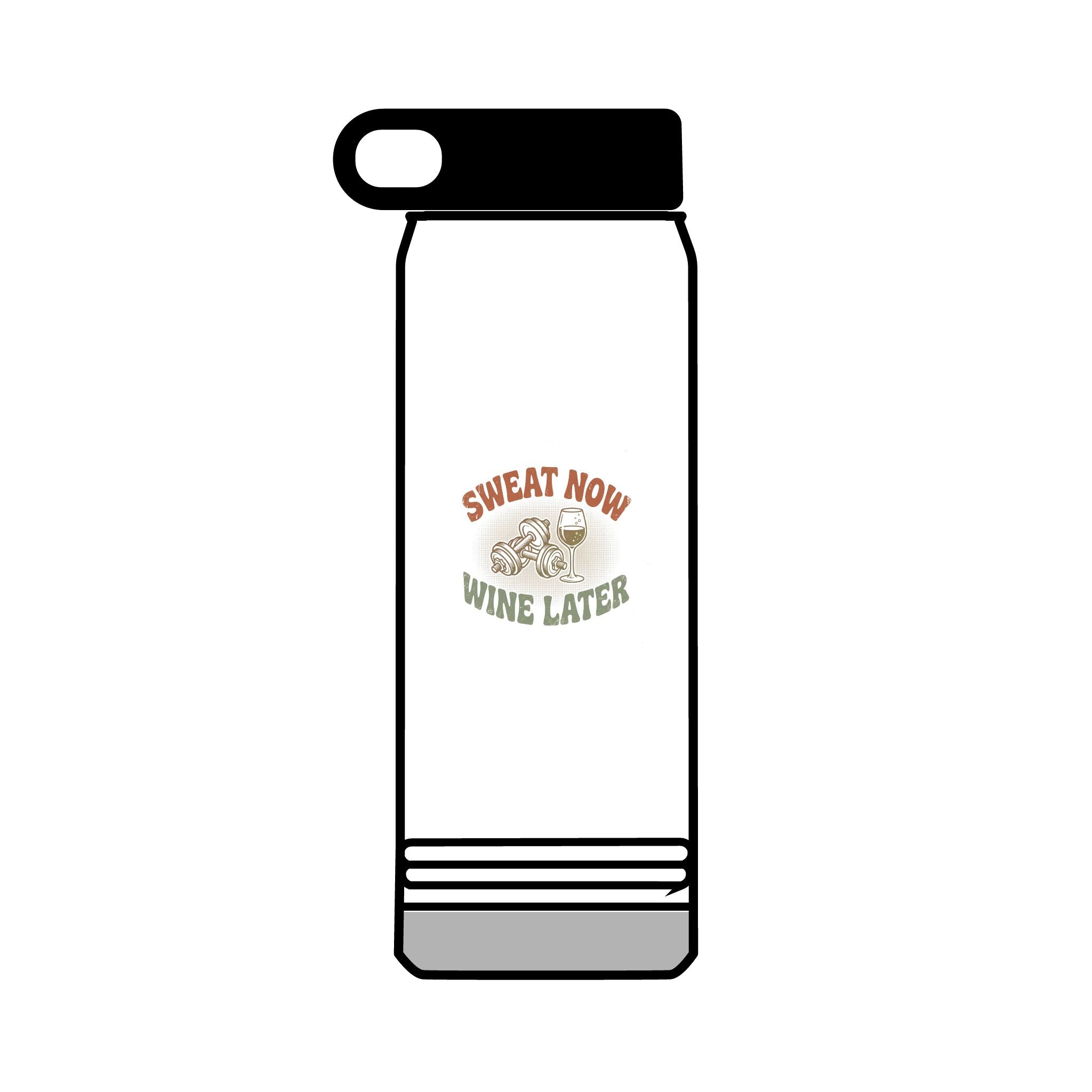 Sweat Now Wine Later 32oz Water Bottle — Gym Hydration | Funny Workout &amp; Wine Gift
