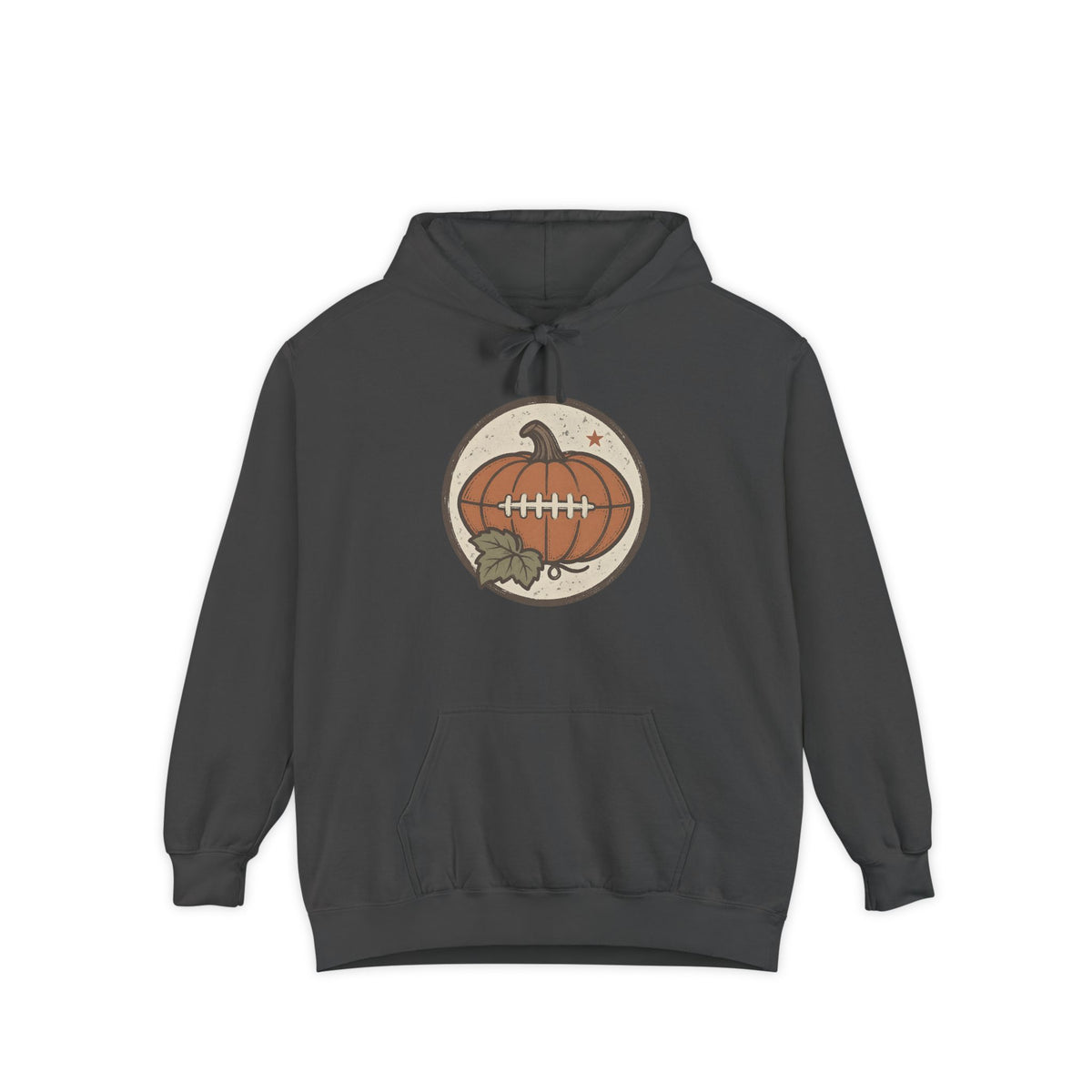 Pumpkin Football Hoodie | Vintage Fall Saturday Tailgate Art | Comfort Colors Garment Dyed