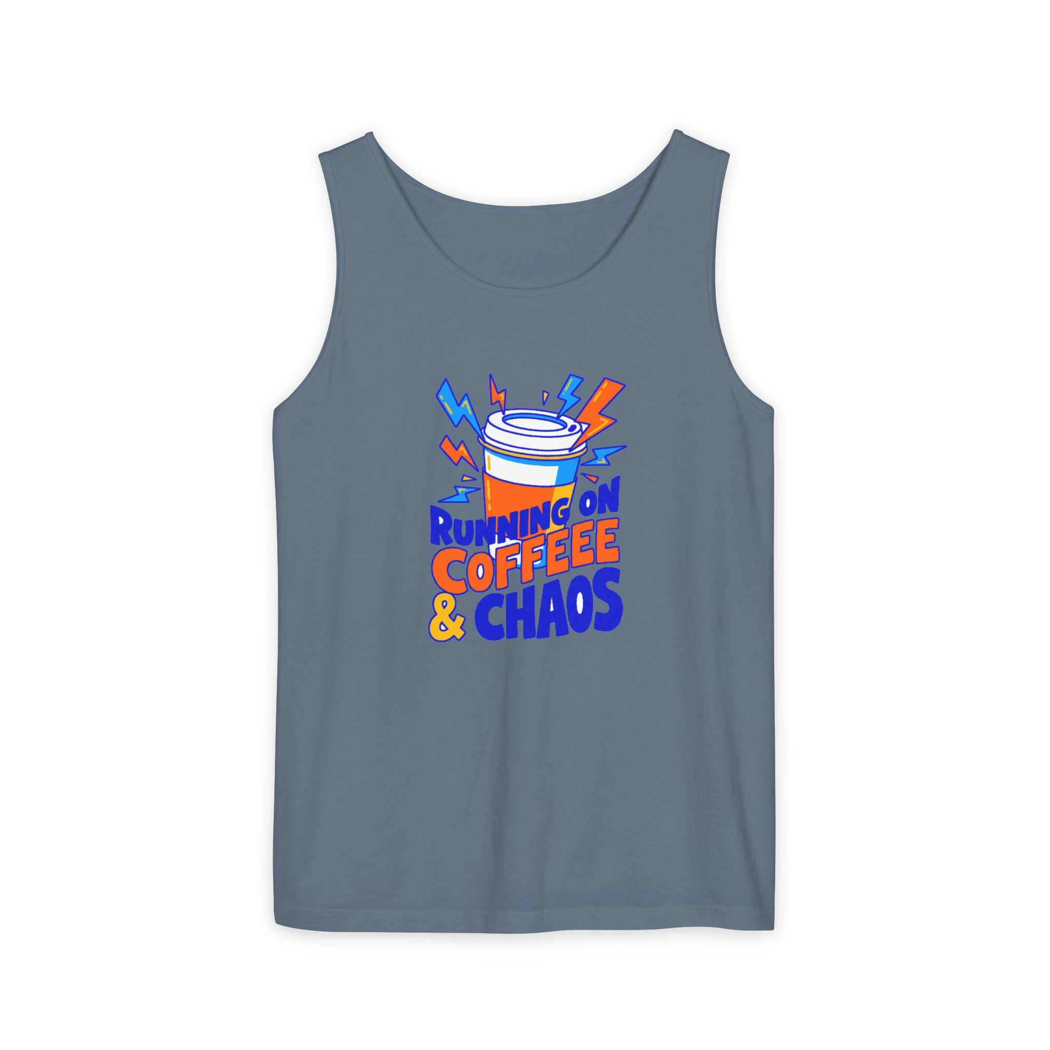 Running on Coffee & Chaos Tank Top | Comfort Colors Garment-Dyed