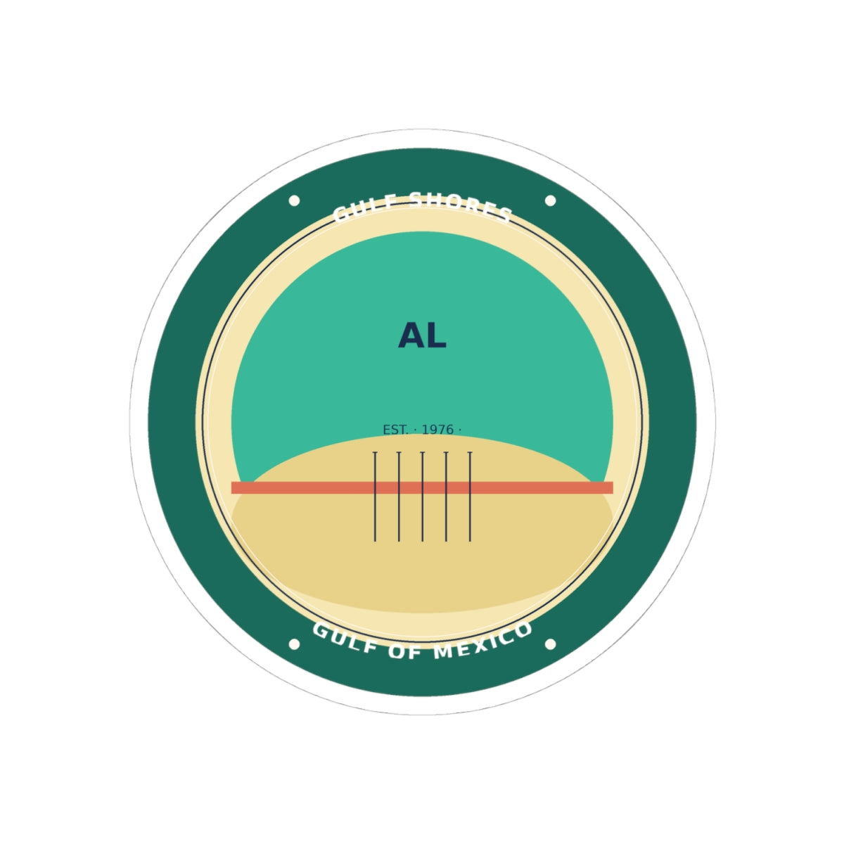 Gulf Shores Alabama Sticker | Coastal Badge Art
