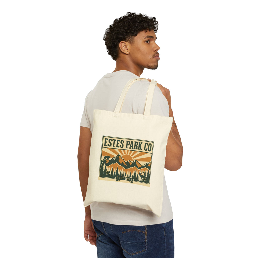 Estes Park CO Hidden Wildlife Canvas Tote | Forest Green EST. 1917