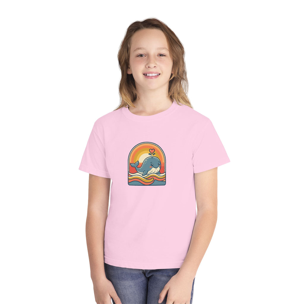 Whale Youth Shirt Retro Heart Comfort Colors Beach Tee