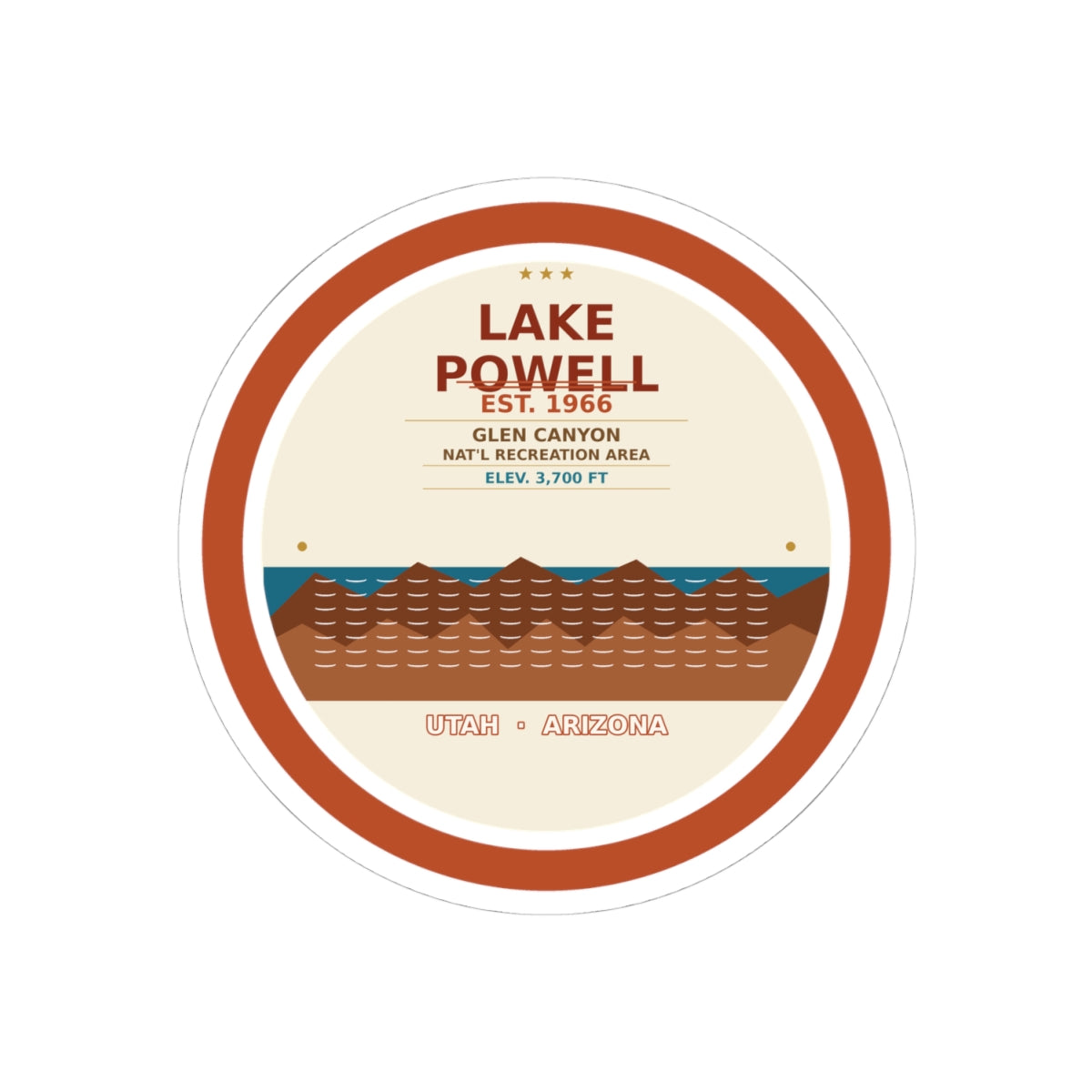 Lake Powell Desert Badge Sticker | 4" Vinyl