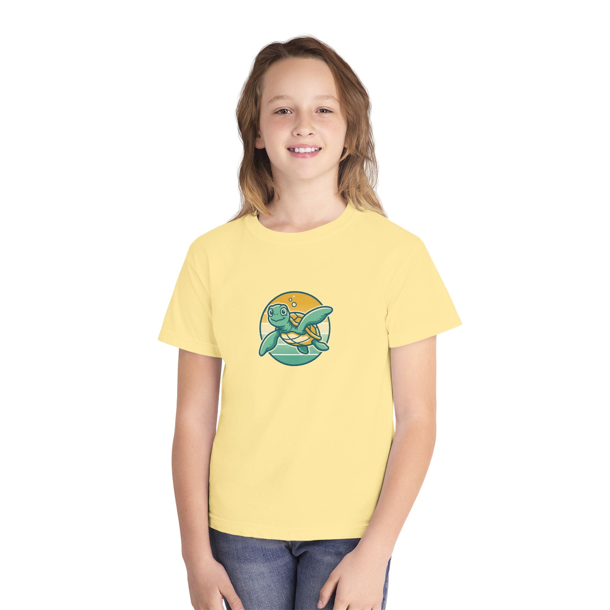 Sea Turtle Youth Shirt Retro Comfort Colors Beach Tee