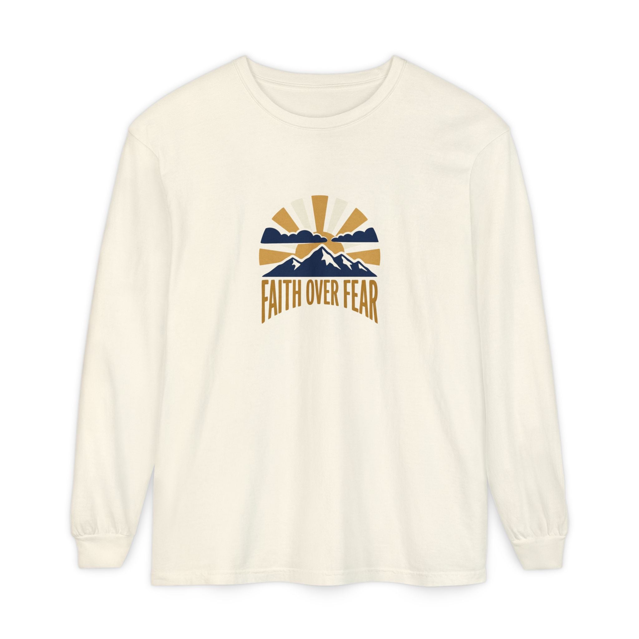 Faith Over Fear Long Sleeve Tee | Inspirational Christian Shirt