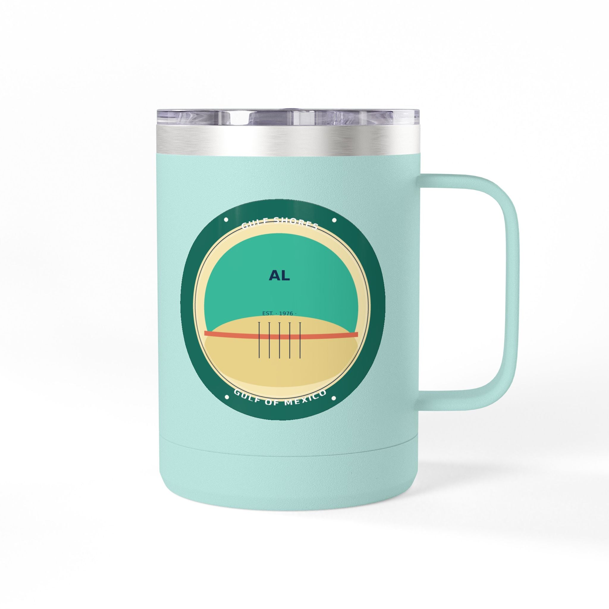 Gulf Shores Alabama 15oz Travel Mug | Coastal Badge Art