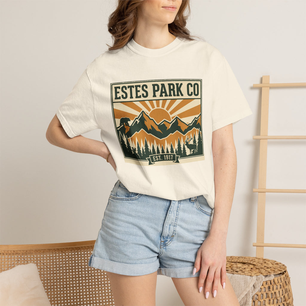 Estes Park CO Hidden Wildlife Tee | Forest Green EST. 1917 | Comfort Colors