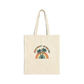Palm Trees & 80 Degrees Canvas Tote Bag | Retro Rainbow Beach Tote