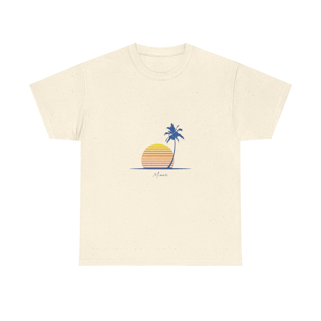 Retro Miami Palm Sunset Tee | Vintage Beach Summer Shirt