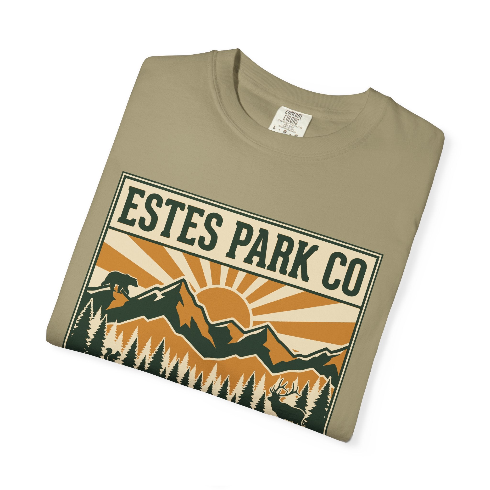 Estes Park CO Hidden Wildlife Tee | Forest Green EST. 1917 | Comfort Colors