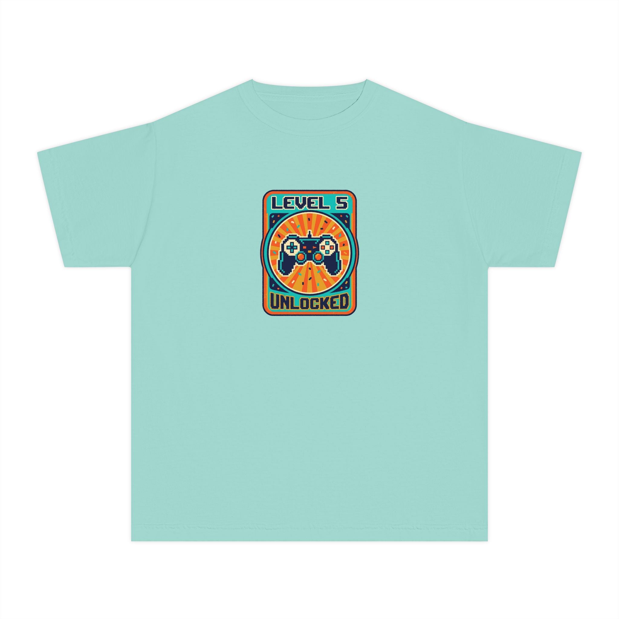 Level 5 Unlocked 5th Birthday Youth Shirt Gamer Tee