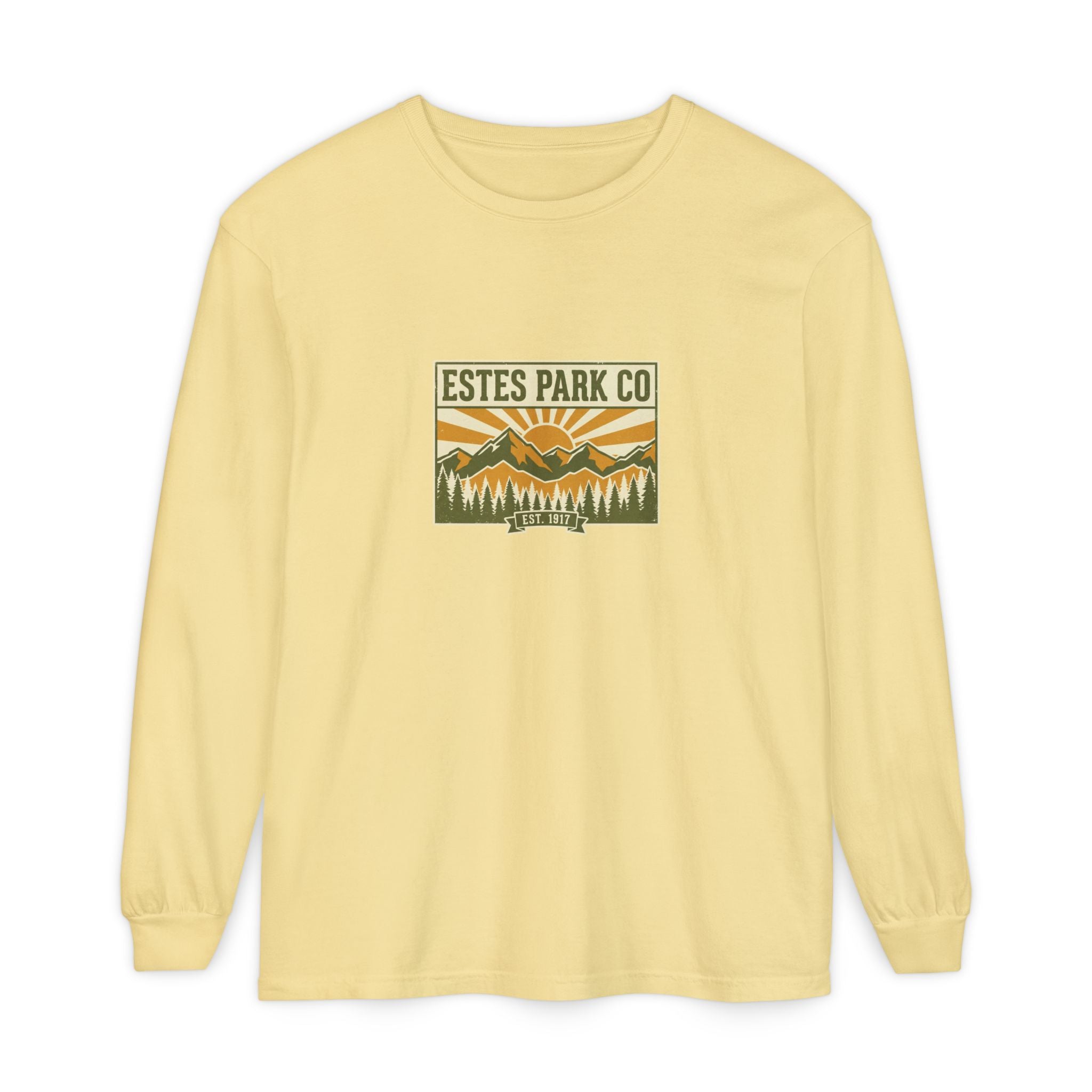 Estes Park CO Vintage Long Sleeve Tee | EST. 1917 Colorado Mountain Shirt
