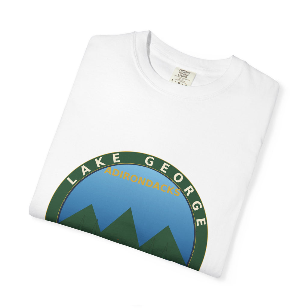 Lake George Adirondacks Badge Tee