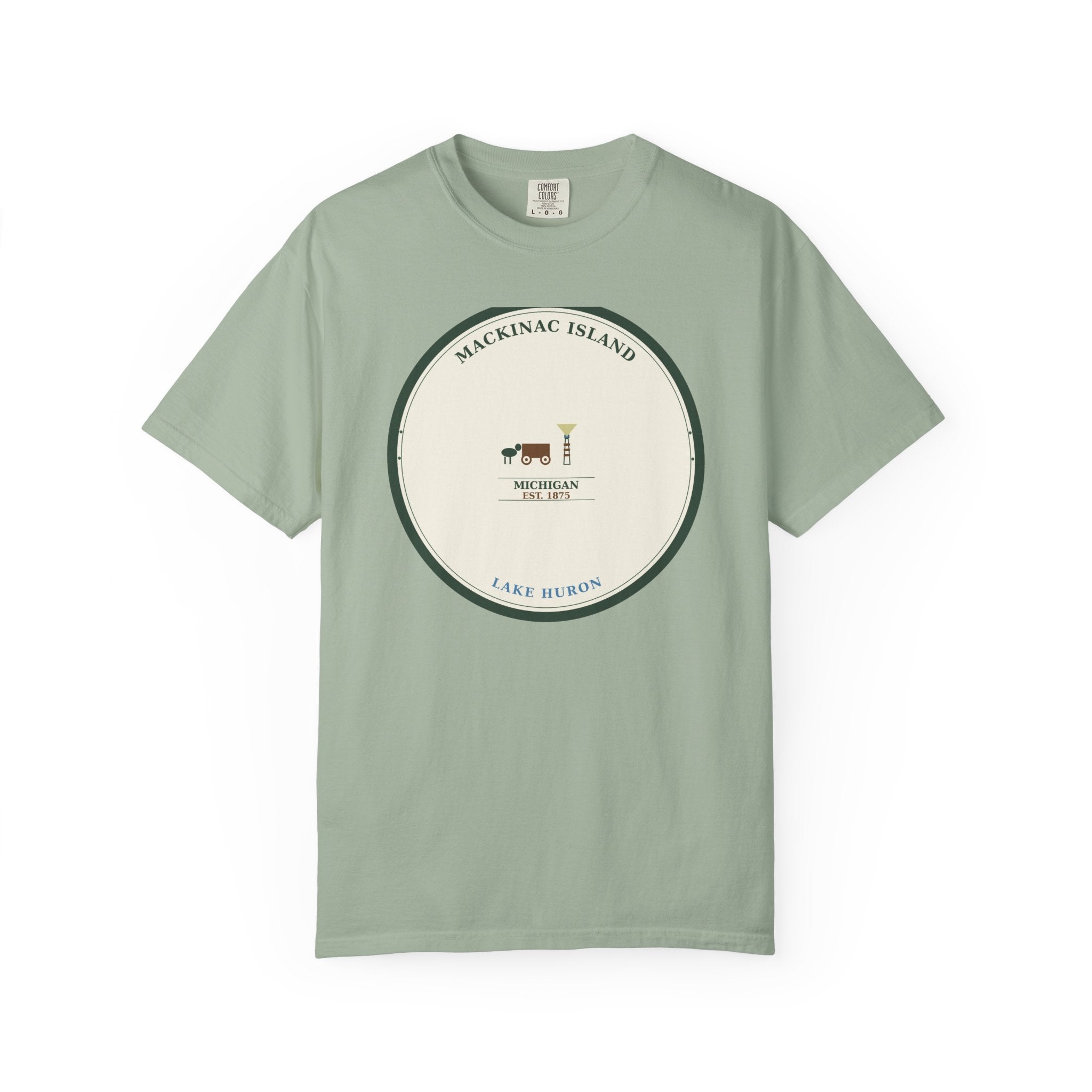Mackinac Island Tee | Vintage Michigan Badge | Comfort Colors