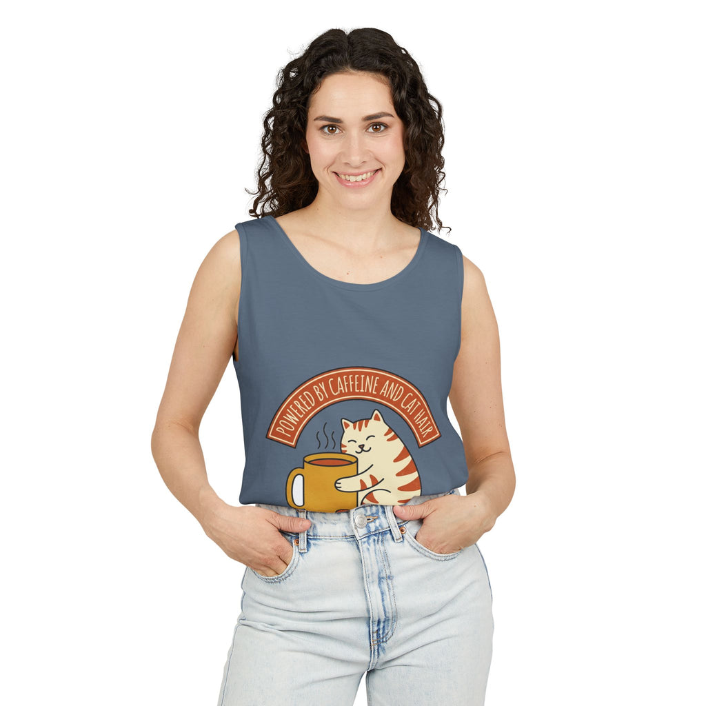 Cat Coffee Powered by Caffeine — Tank Top