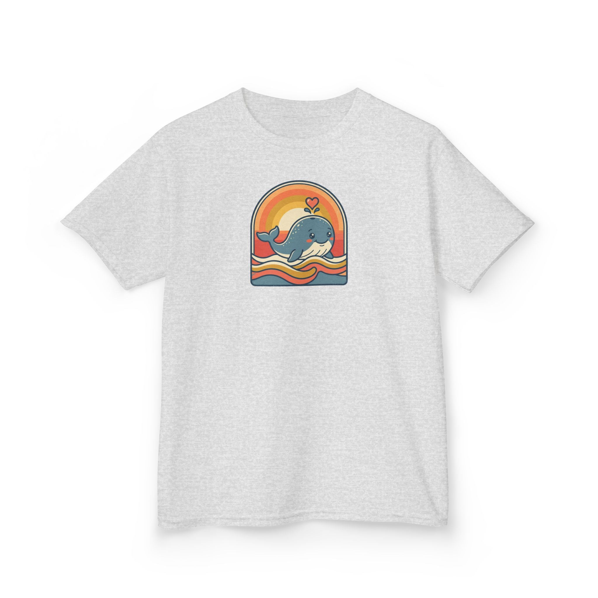 Whale Shirt Retro Heart Splash Kids Beach Tee