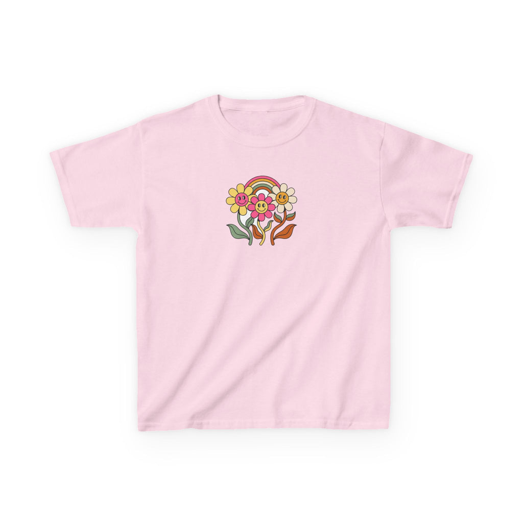 Groovy Daisy Shirt Retro Rainbow Flower Kids Tee