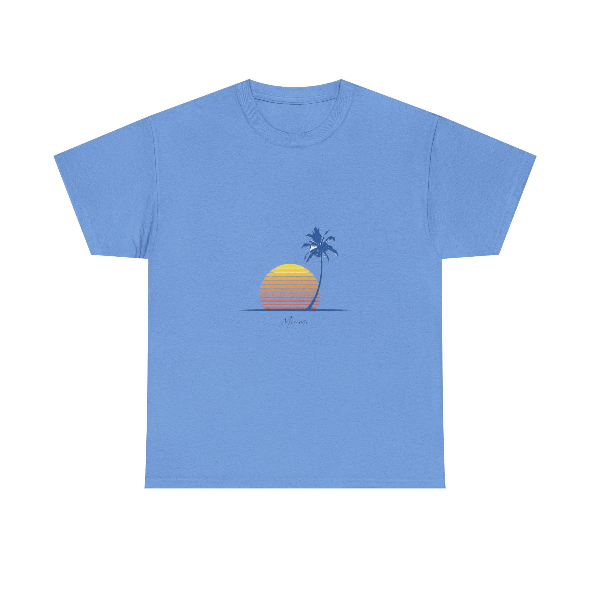 Retro Miami Palm Sunset Tee | Vintage Beach Summer Shirt