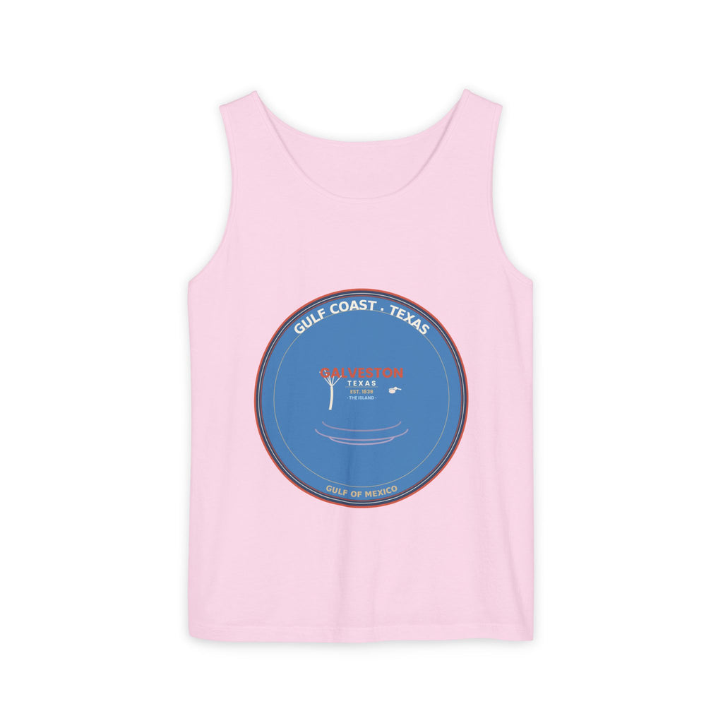 Galveston Texas Tank Top | Vintage Coastal Badge | CC 4200