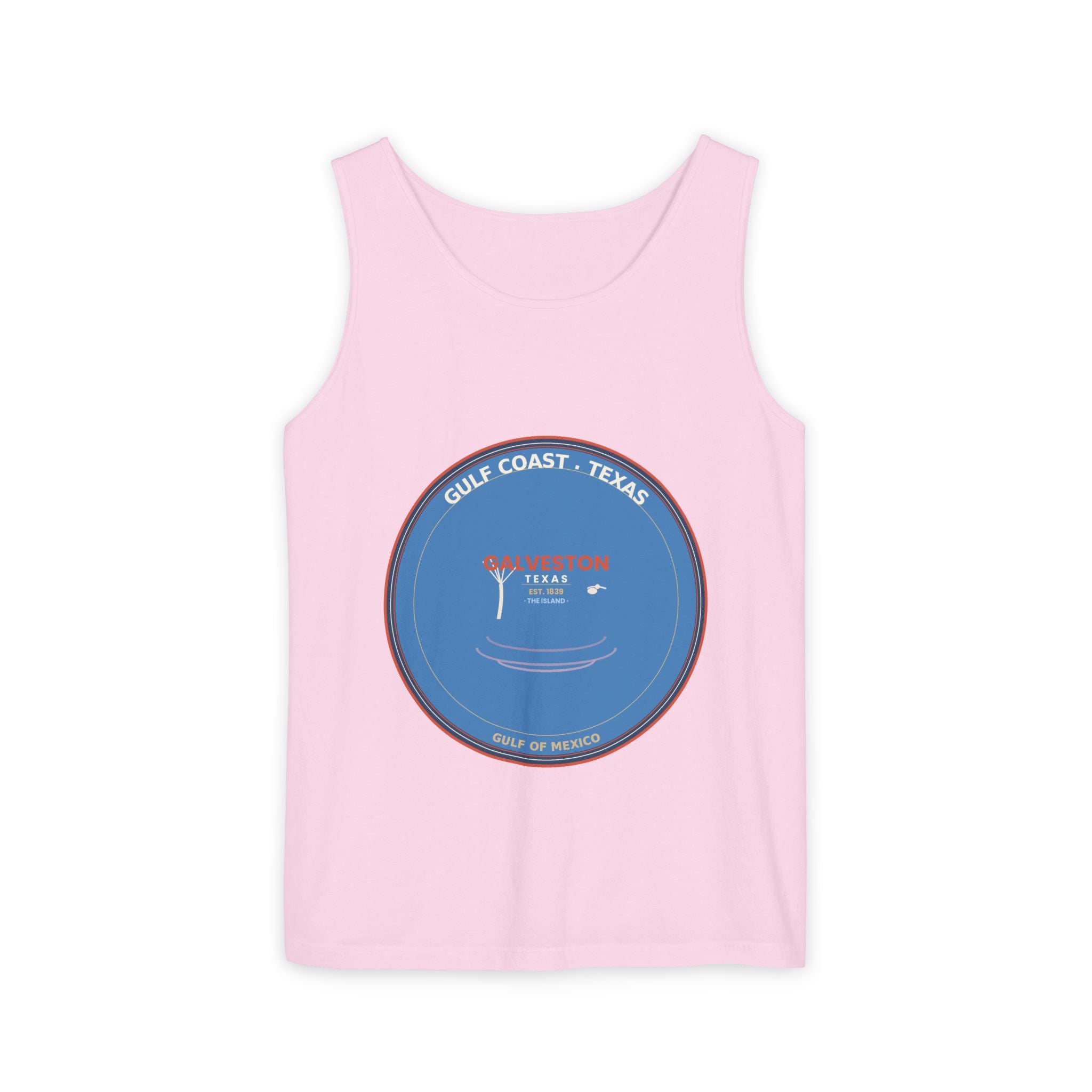 Galveston Texas Tank Top | Vintage Coastal Badge | CC 4200