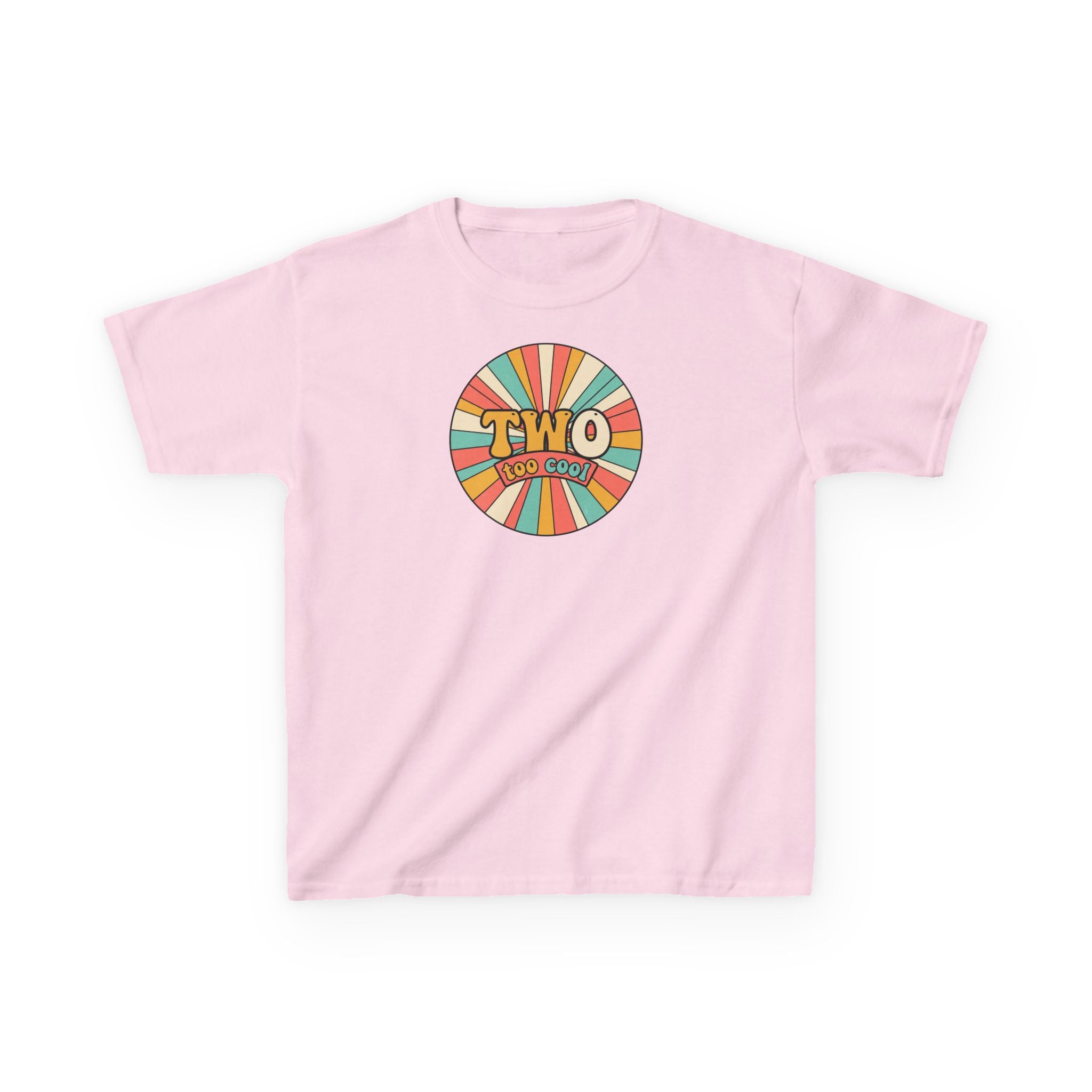 2nd Birthday Shirt TWO Too Cool Retro Sunburst Kids Tee