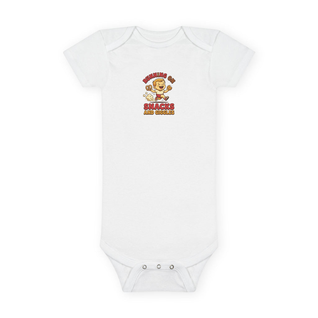 Running on Snacks and Giggles Baby Bodysuit Fun Gift