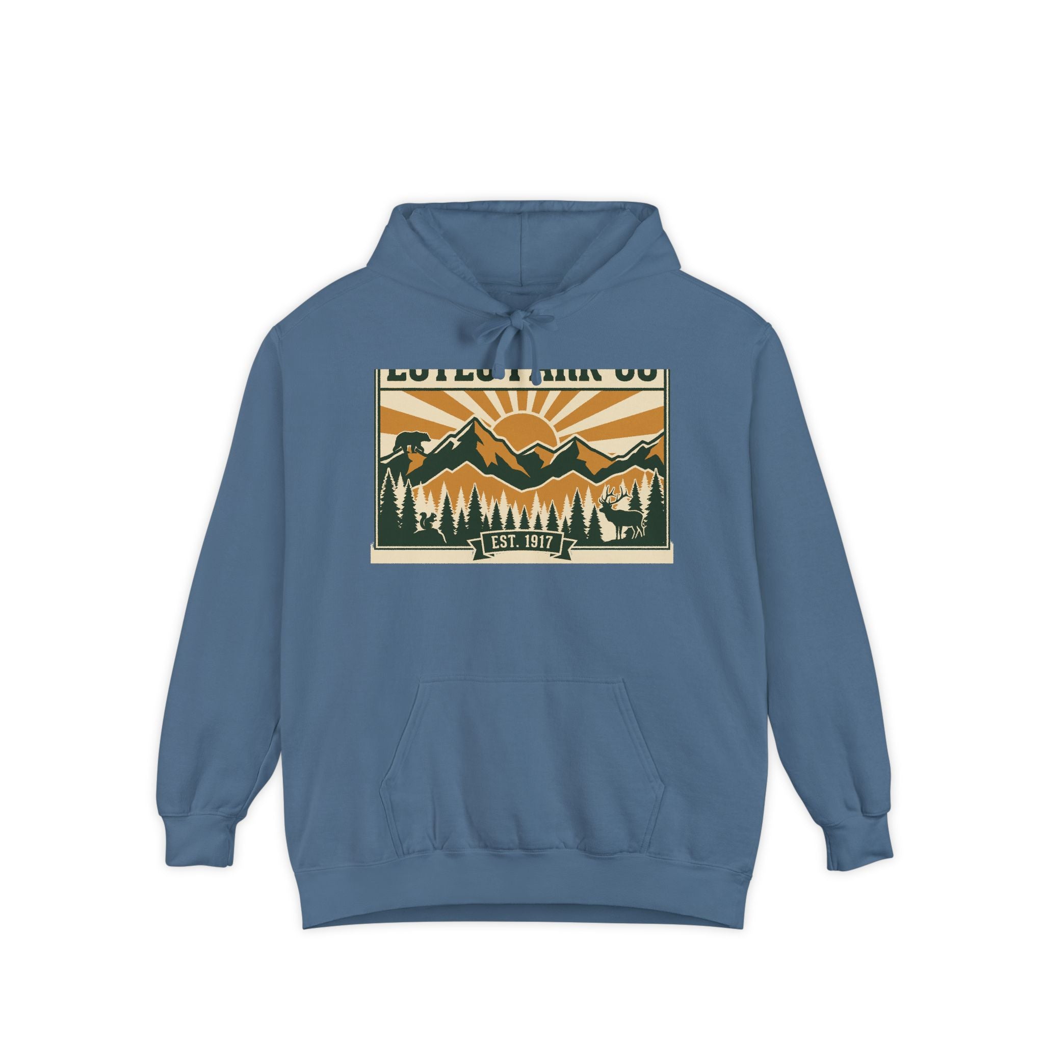 Estes Park CO Hidden Wildlife Hoodie | Forest Green EST. 1917