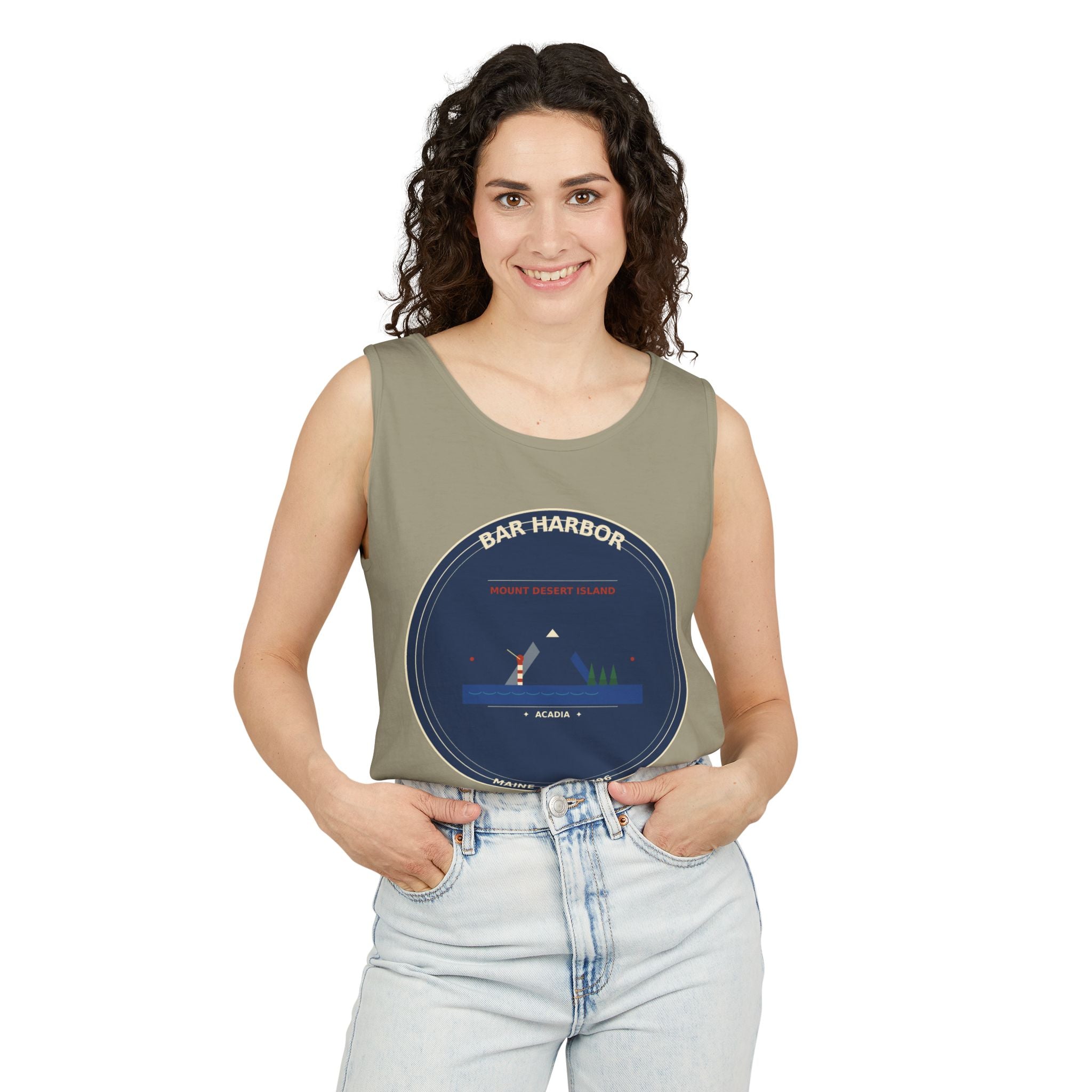 Bar Harbor Maine Tank Top | Acadia Vintage Badge Tank