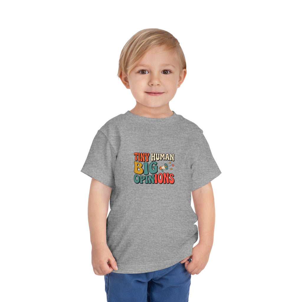 Tiny Human Big Opinions Toddler Shirt Funny Retro Tee