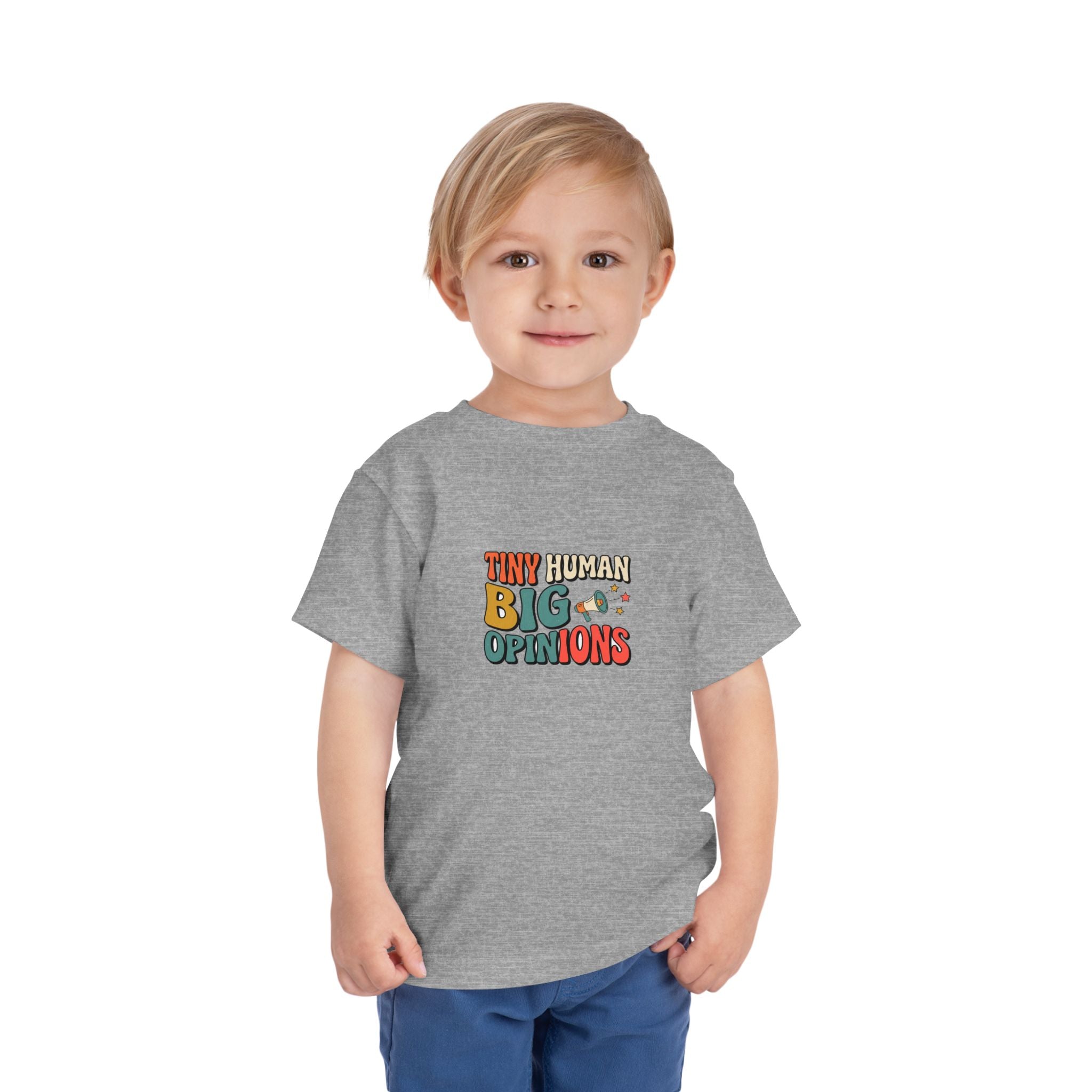 Tiny Human Big Opinions Toddler Shirt Funny Retro Tee