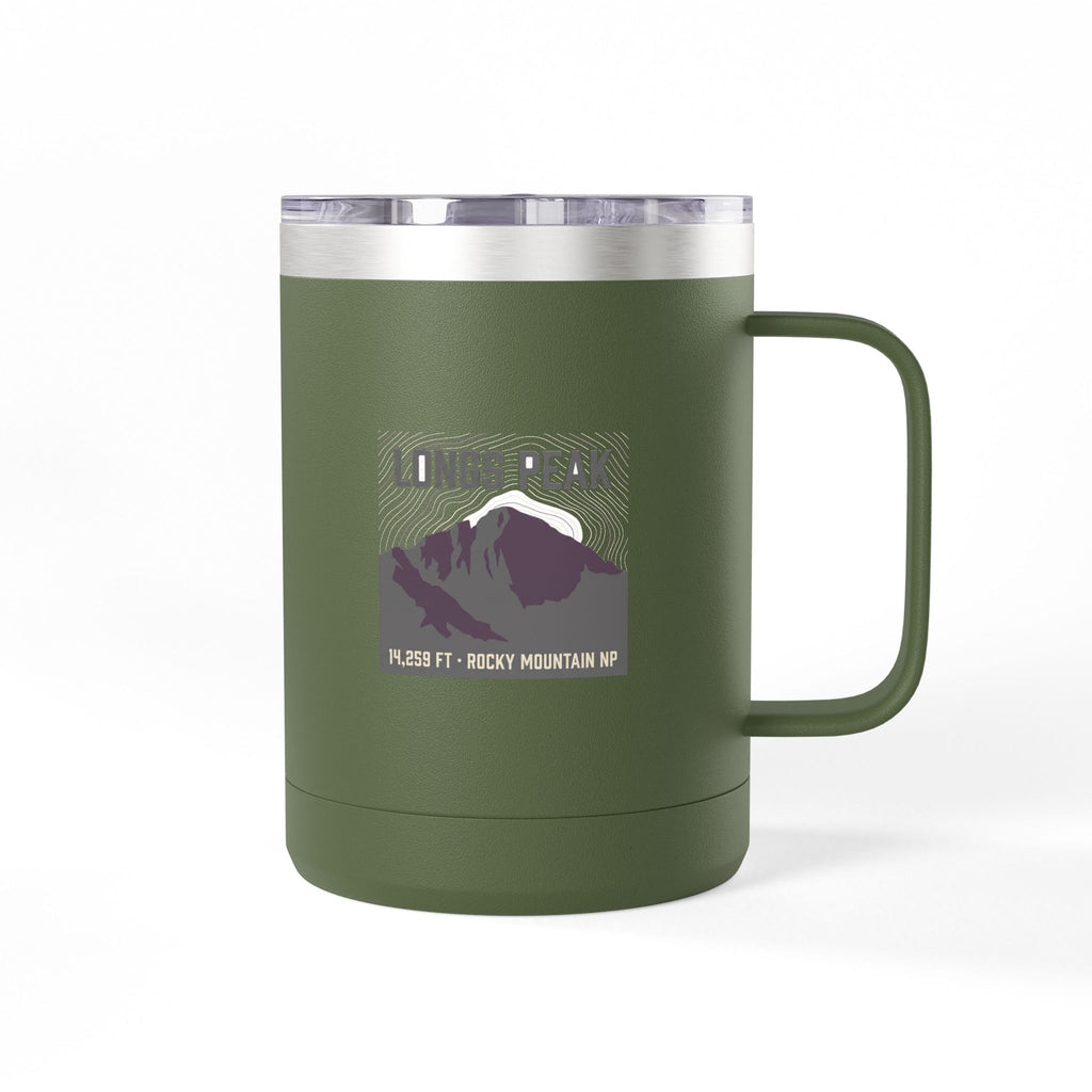 Longs Peak 15oz Coffee Tumbler | 14,259 ft Colorado Mountain Coffee Tumbler