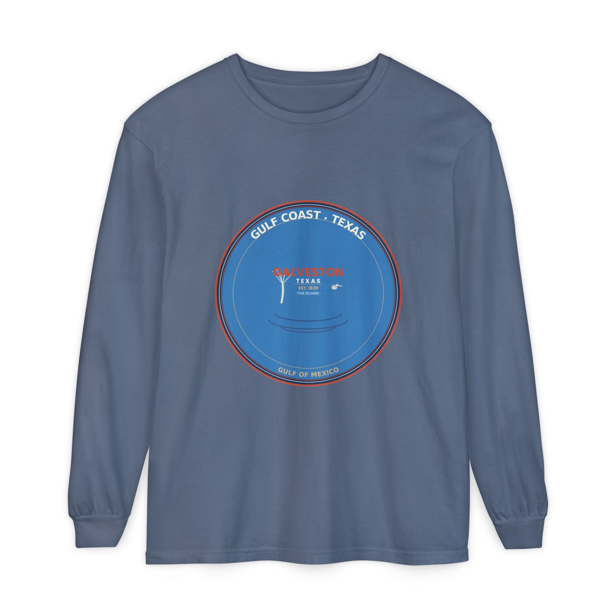 Galveston Texas Long Sleeve | Vintage Coastal Badge | CC 6014