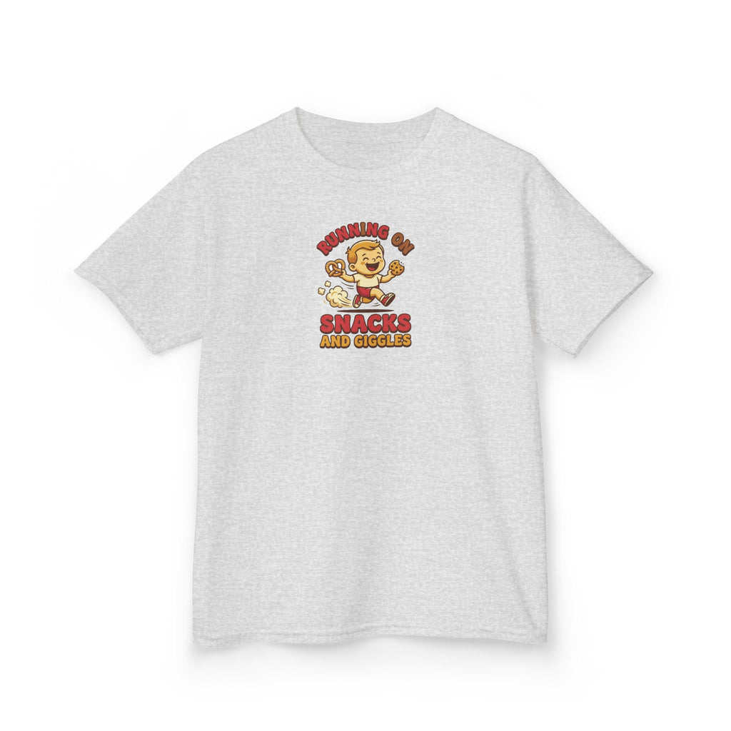 Running on Snacks and Giggles Shirt Funny Kids Tee