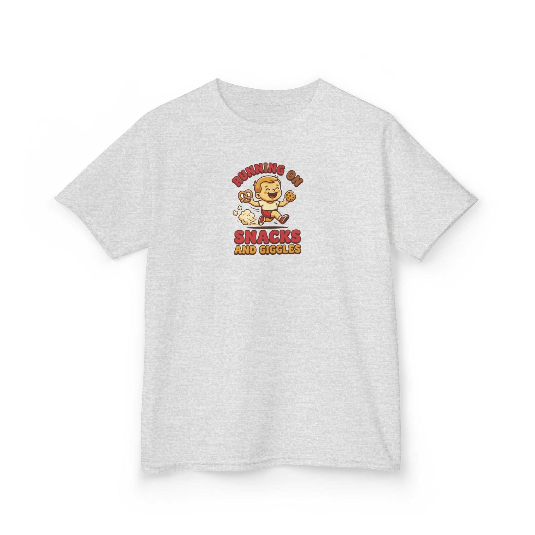 Running on Snacks and Giggles Shirt Funny Kids Tee