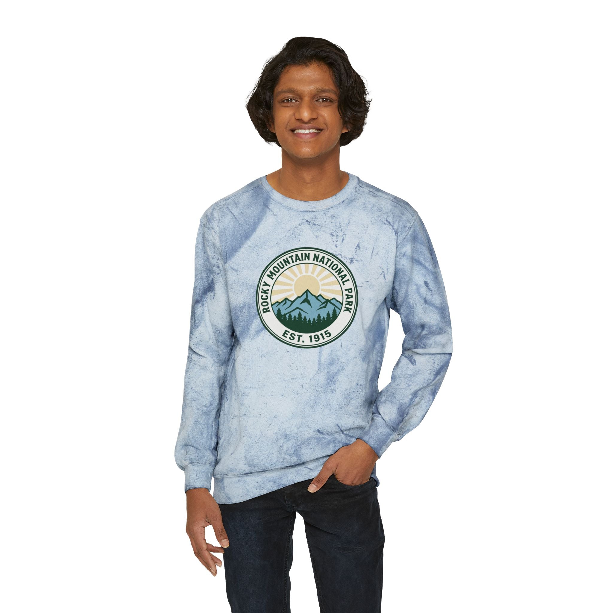 Rocky Mountain National Park Crewneck Sweatshirt | Vintage EST. 1915 Colorado Mountain Pullover