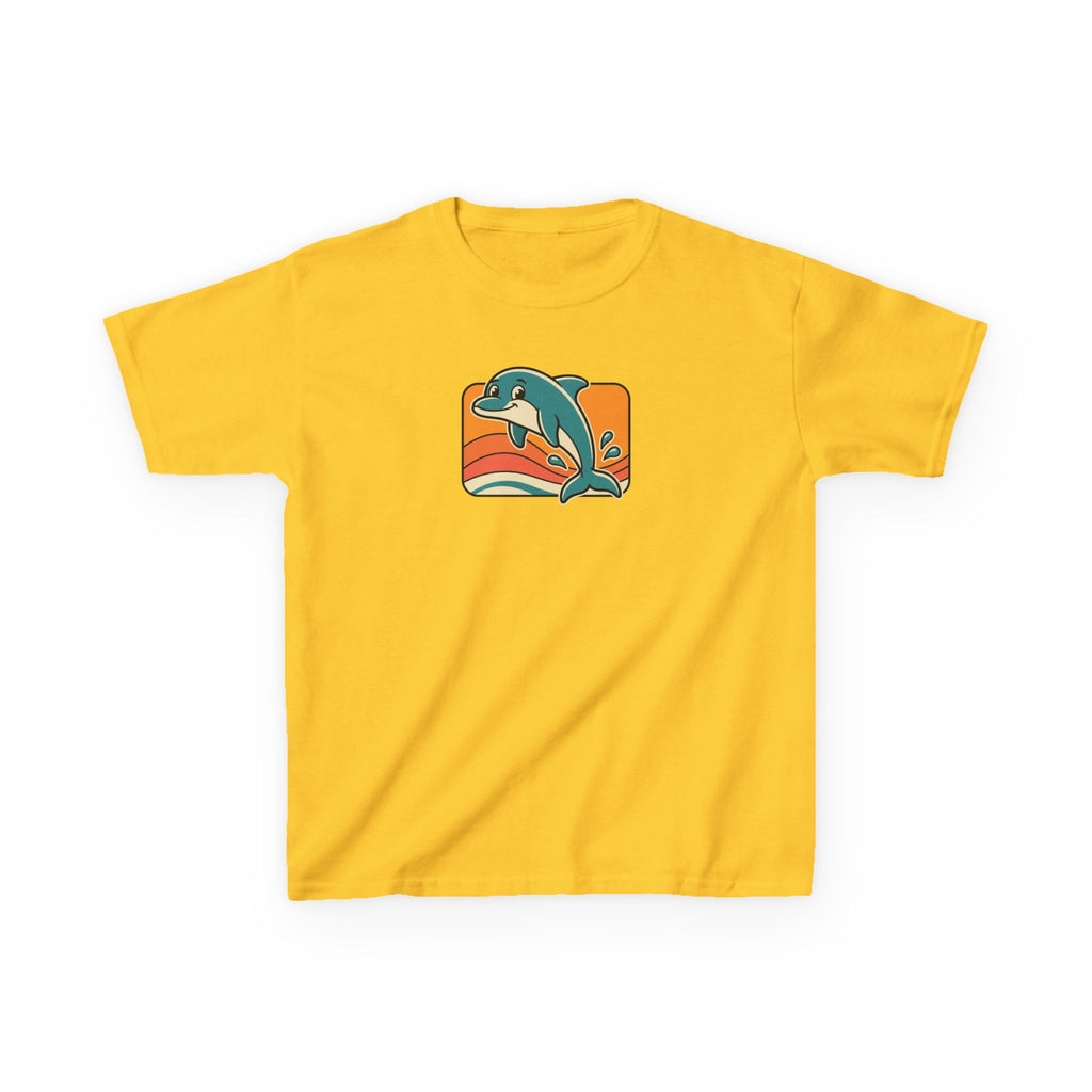 Dolphin Shirt Retro Sunset Kids Beach Tee
