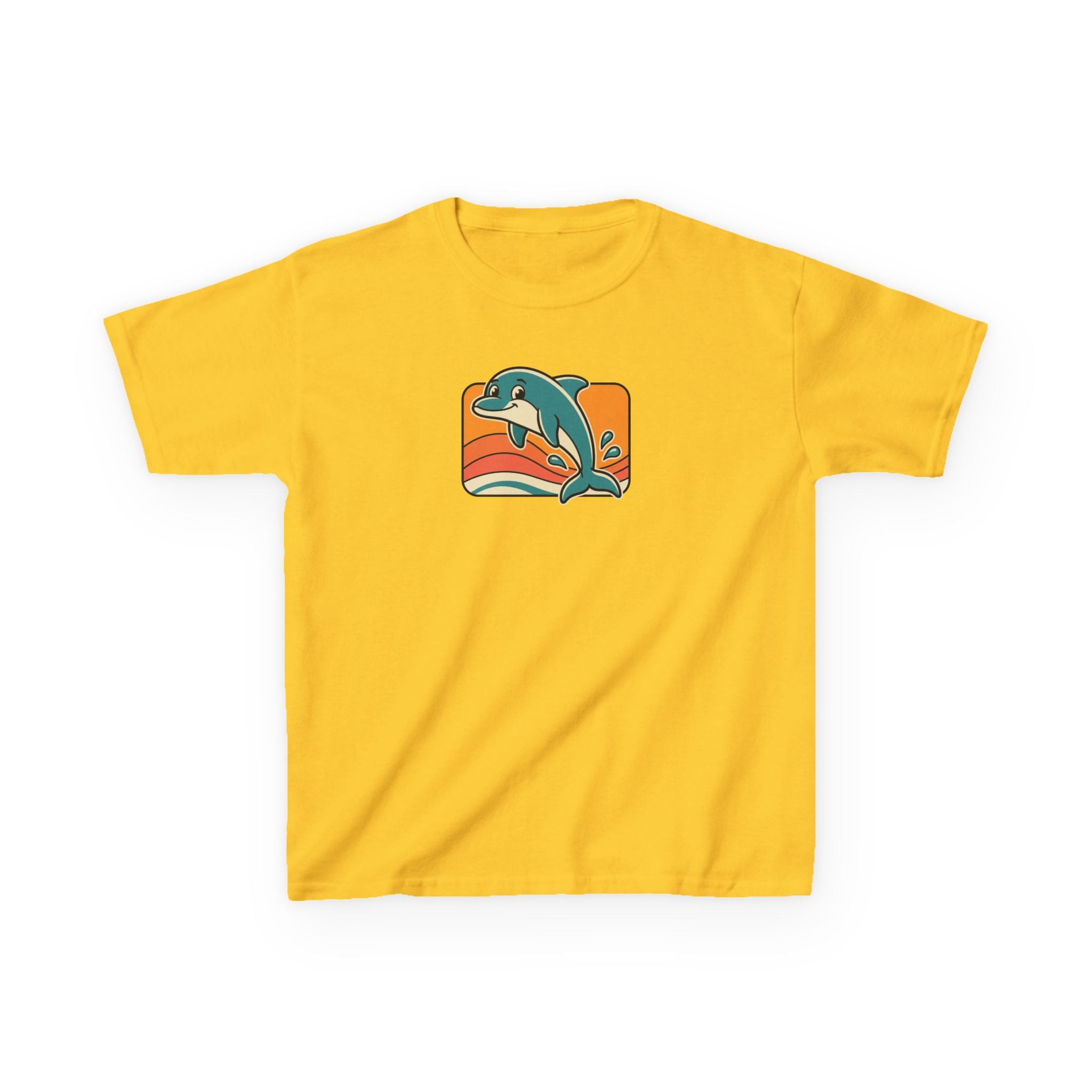 Dolphin Shirt Retro Sunset Kids Beach Tee