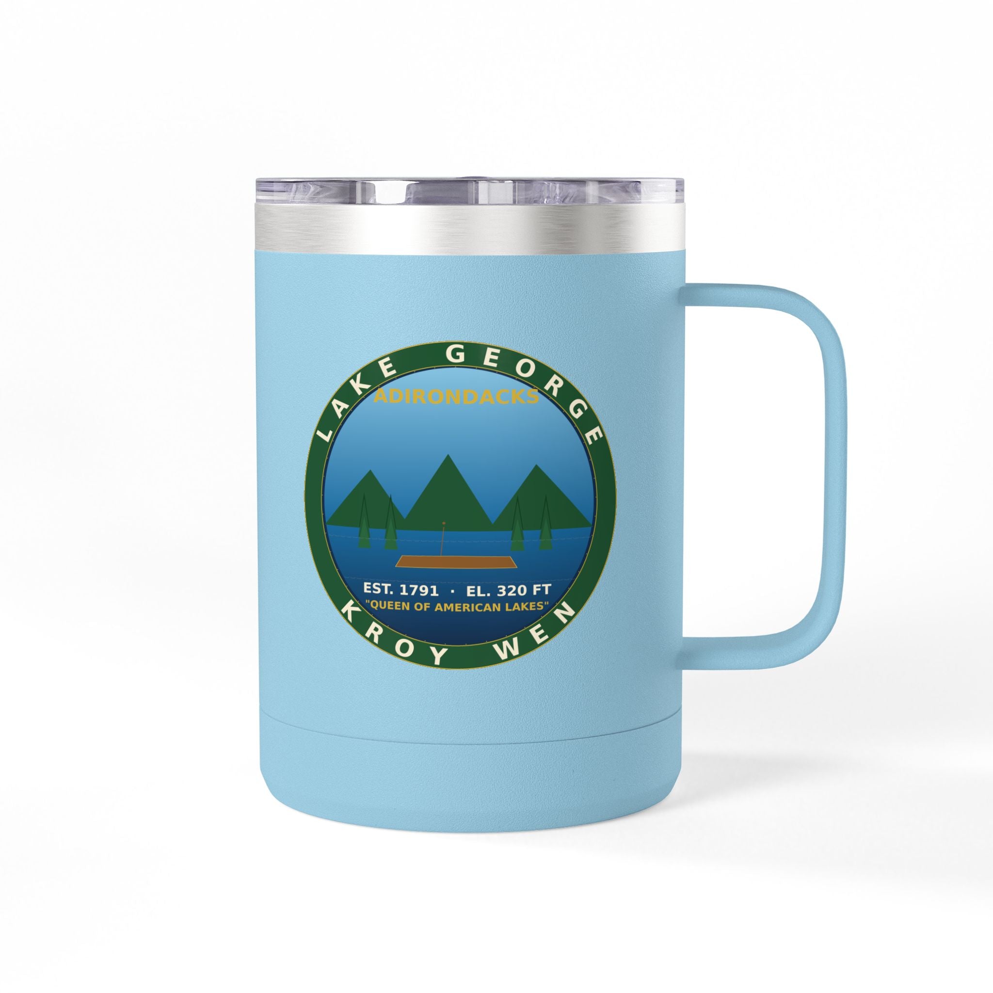 Lake George Adirondacks Badge 15oz Tumbler