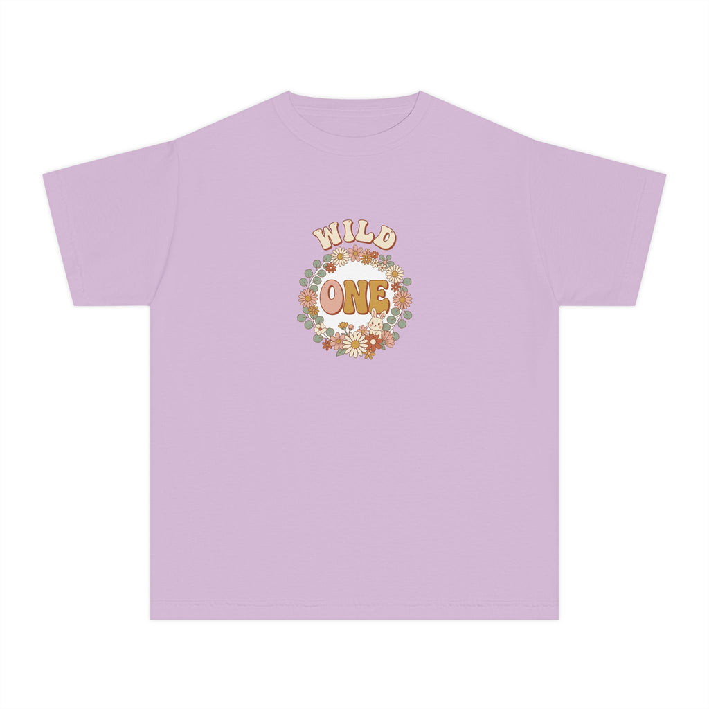 Wild One Birthday Youth Shirt Boho Bunny Comfort Colors