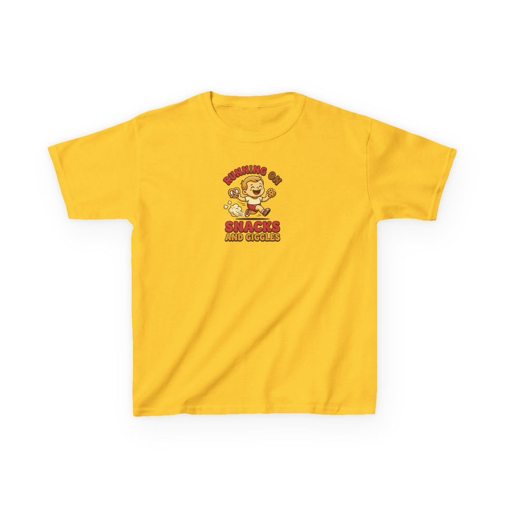 Running on Snacks and Giggles Shirt Funny Kids Tee
