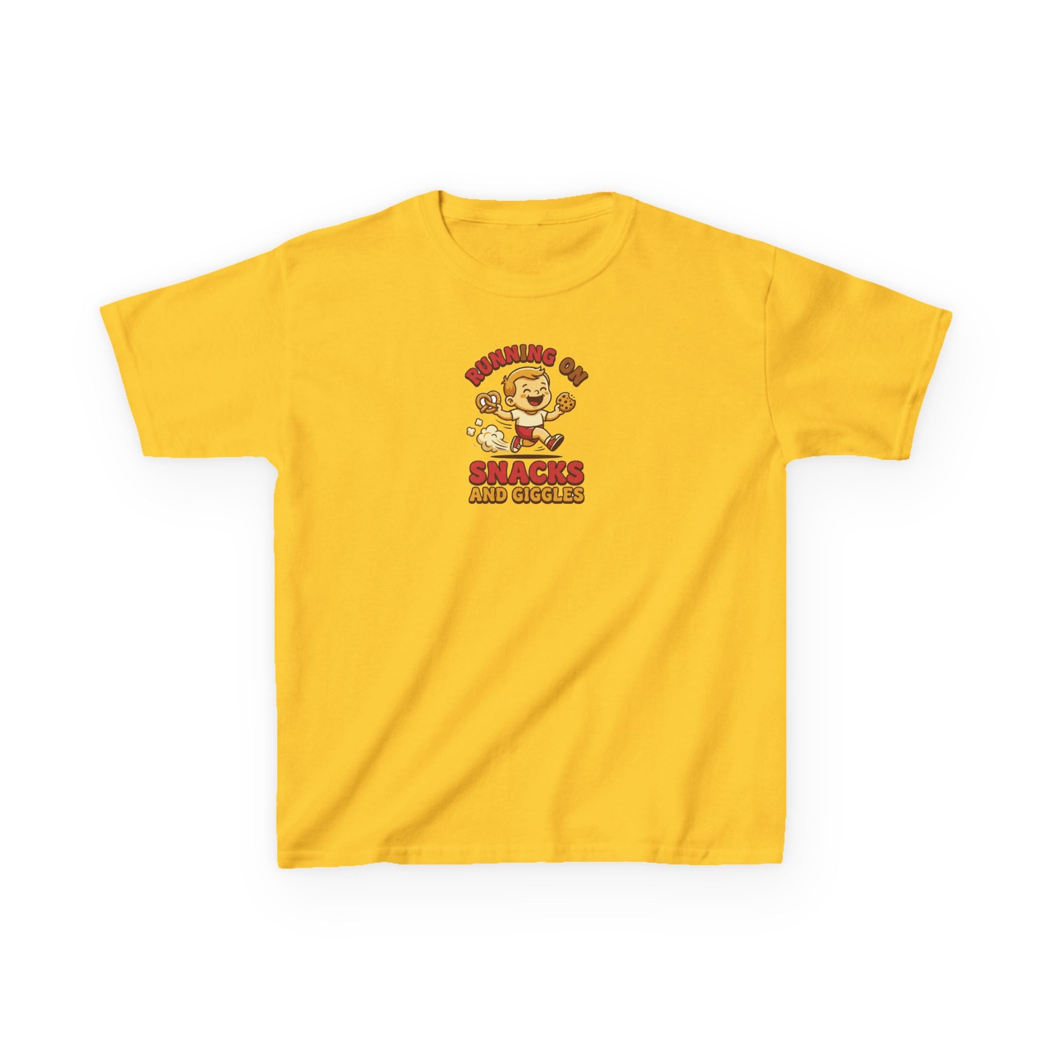 Running on Snacks and Giggles Shirt Funny Kids Tee