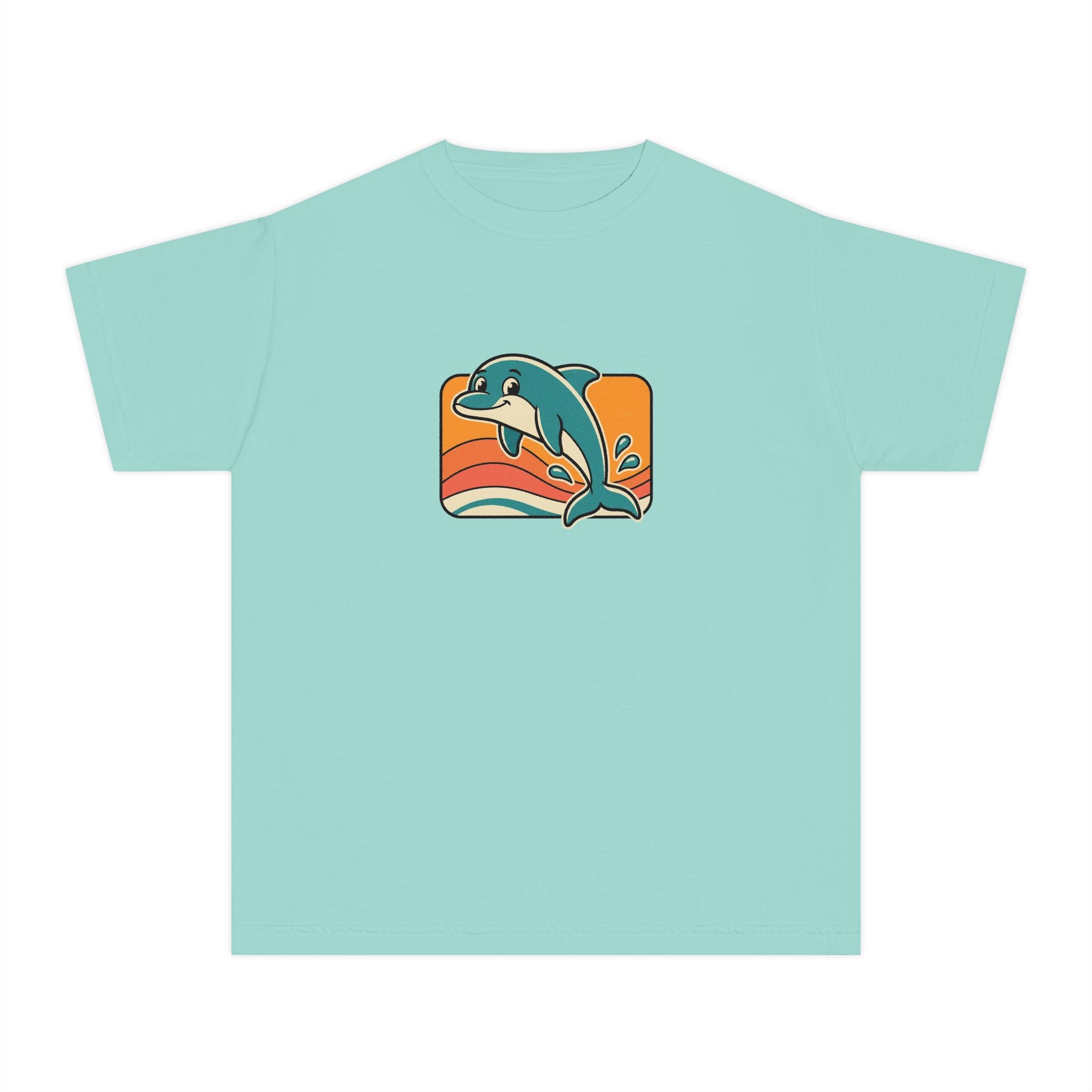 Dolphin Youth Shirt Retro Sunset Comfort Colors Beach Tee